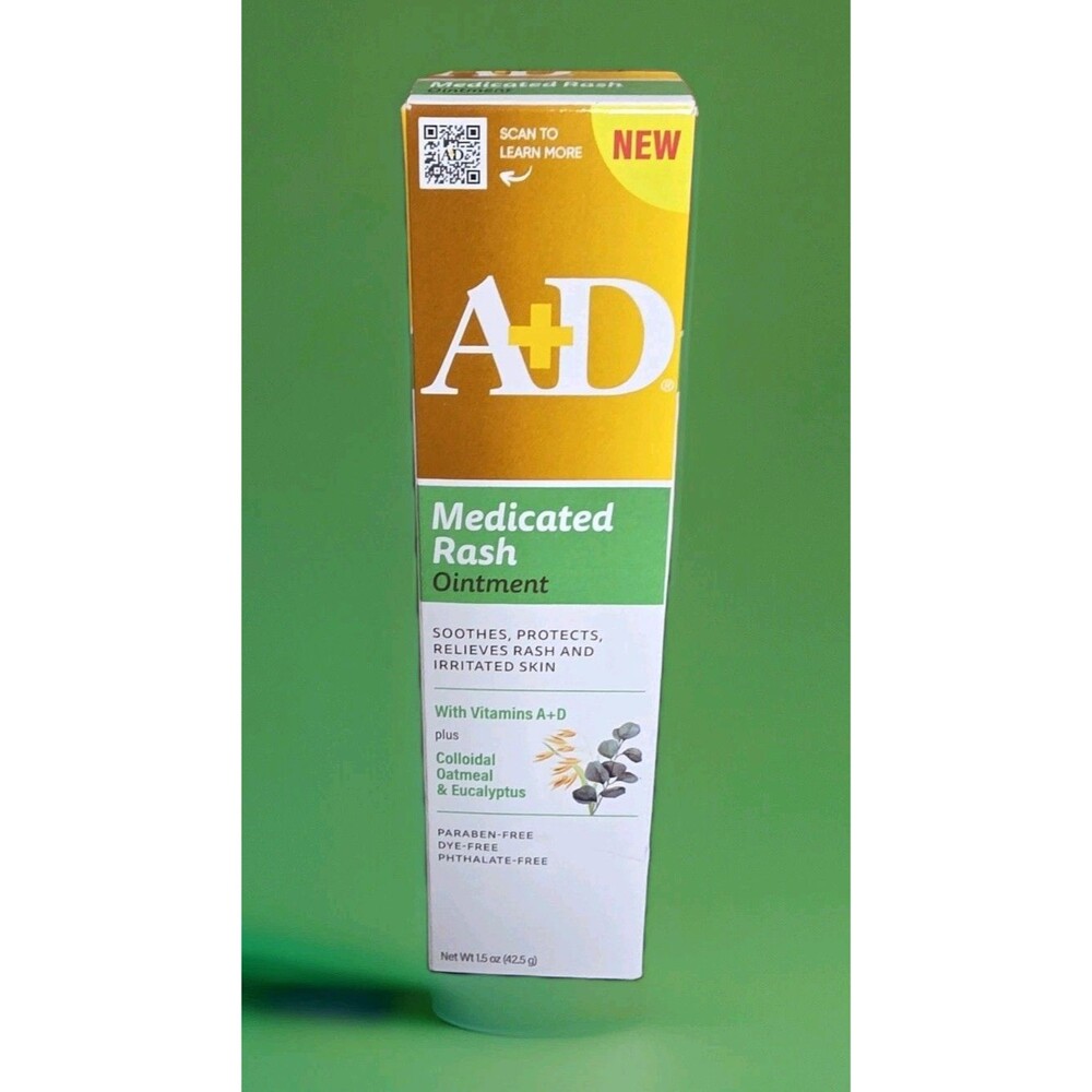 A+D Medicated Rash Ointment wVitamin A+D plus Colloidal Oatmeal & Eucalyptus NEW